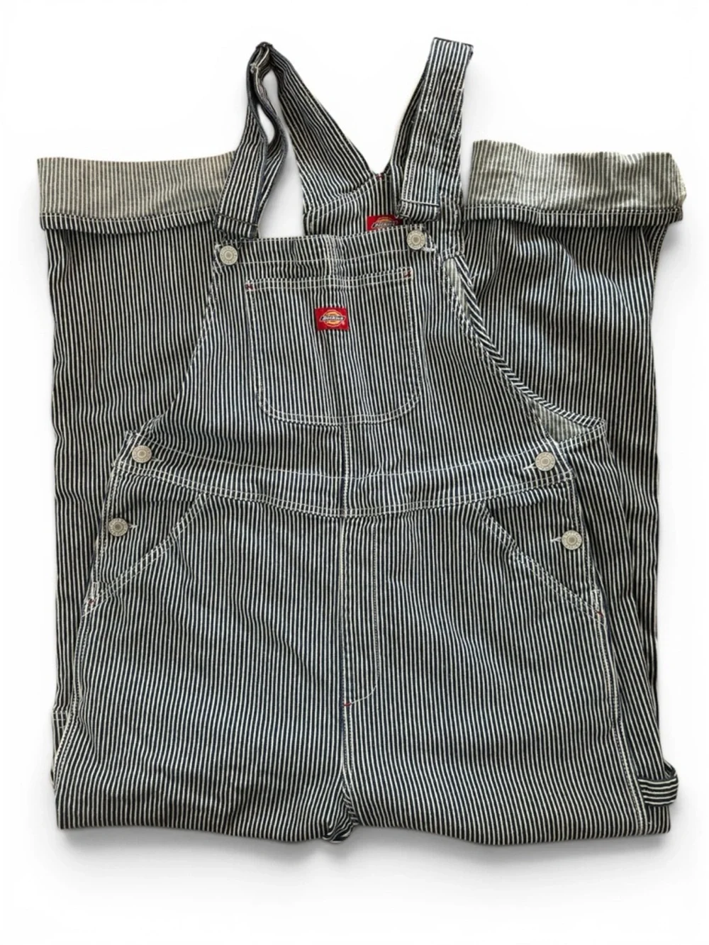 Dickies Women's Navy & White Striped Overalls - Picture 3 of 4